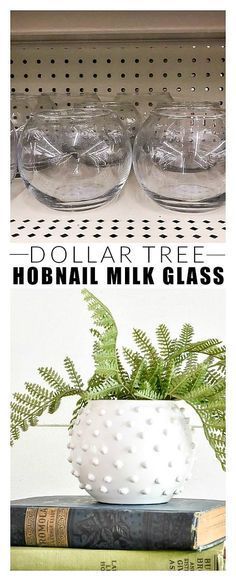 Dollar Store DIY: How to Make Hobnail Milk Glass - Dollar Store DIY: How to Make Hobnail Milk Glass -   17 diy Home Decor dollar store ideas
