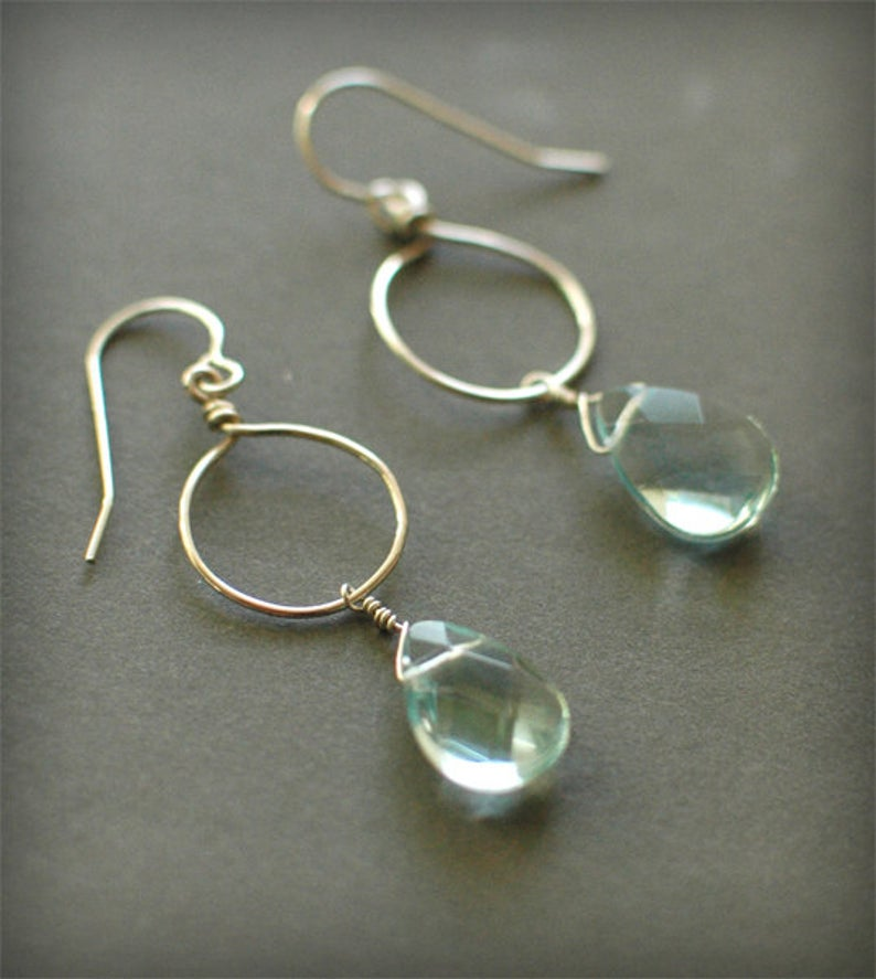 Luna: Aquamarine Quartz Hoop Earrings - Luna: Aquamarine Quartz Hoop Earrings -   17 diy Jewelry gifts ideas