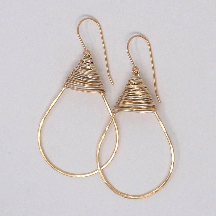 Goldfill & Sterling Silver Wire Wrapped Earrings - Goldfill & Sterling Silver Wire Wrapped Earrings -   17 diy Jewelry gifts ideas