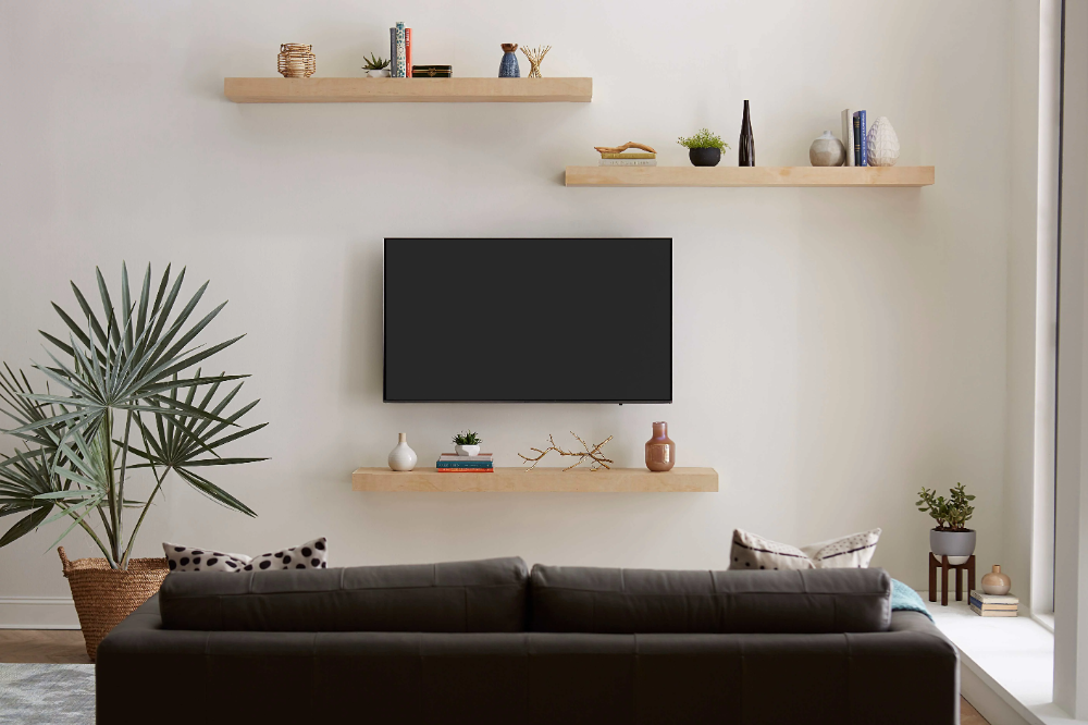 How to Decorate Around Your TV with Floating Shelves - How to Decorate Around Your TV with Floating Shelves -   17 diy Shelves under tv ideas