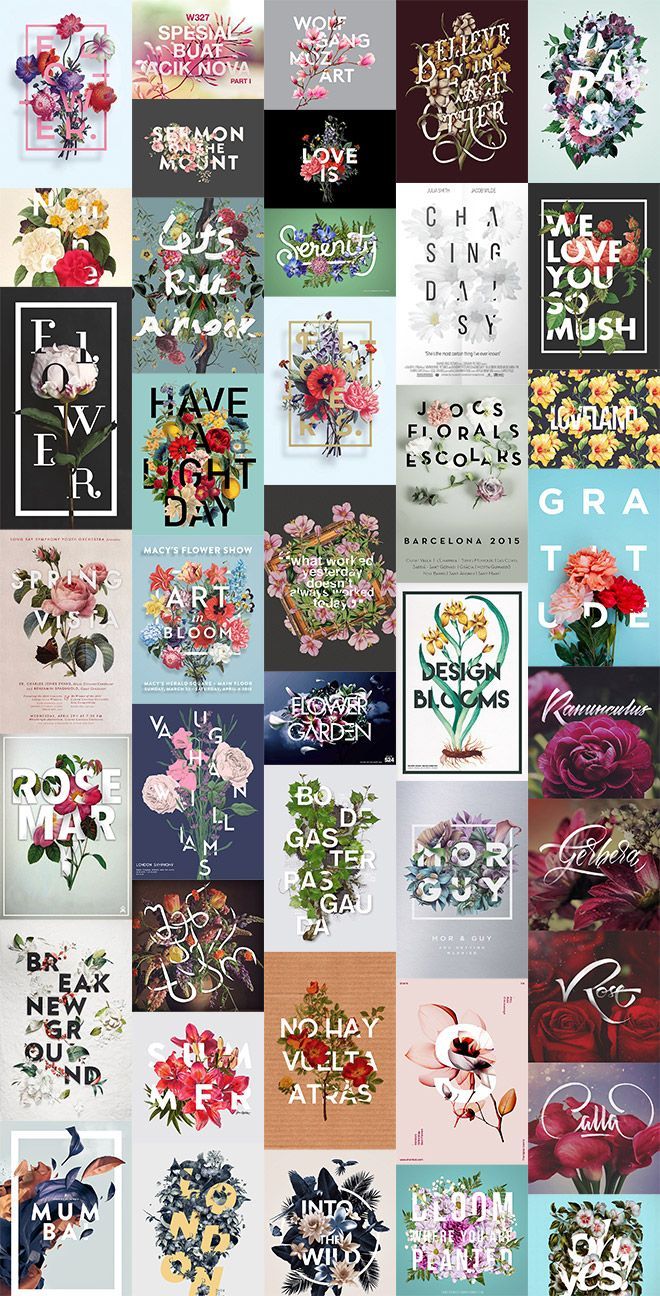 40 Floral Typography Designs that Combine Flowers & Text - 40 Floral Typography Designs that Combine Flowers & Text -   18 beauty Design flower ideas