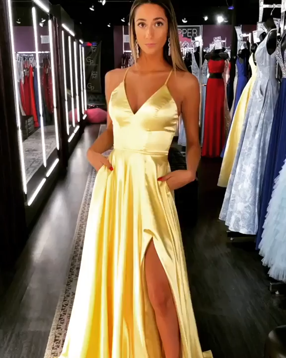 Yellow Long Prom/Evening Party Dress - Yellow Long Prom/Evening Party Dress -   18 beauty Dresses two piece ideas