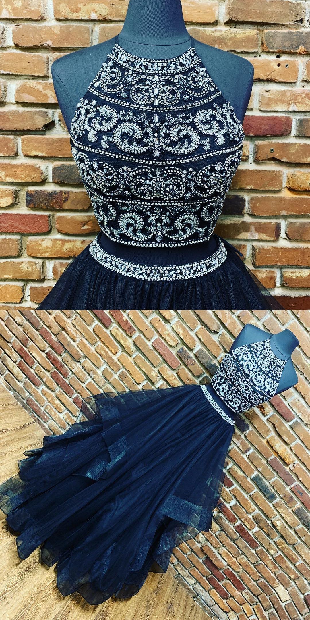 Handmade Two Piece Navy Blue Formal Dress - Handmade Two Piece Navy Blue Formal Dress -   18 beauty Dresses two piece ideas