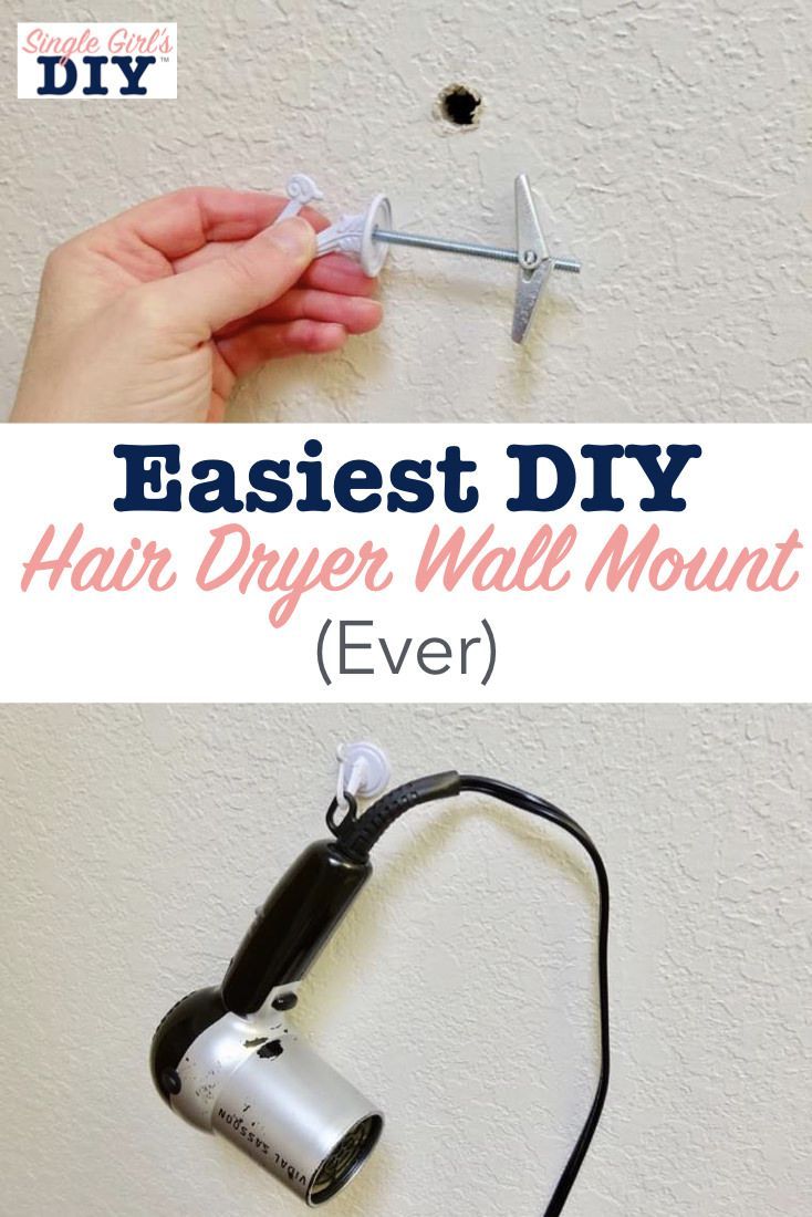 Easiest DIY Hair Dryer Wall Mount Ever - Easiest DIY Hair Dryer Wall Mount Ever -   18 diy 100 simple ideas