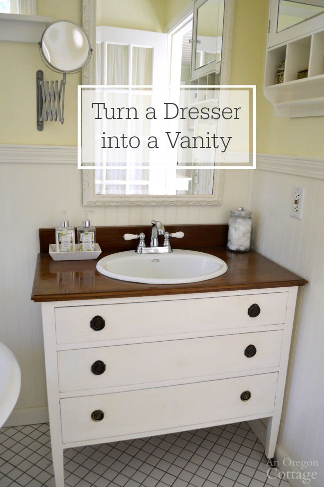 How To Make a Dresser Into a Vanity Tutorial | An Oregon Cottage - How To Make a Dresser Into a Vanity Tutorial | An Oregon Cottage -   18 diy Bathroom wood ideas