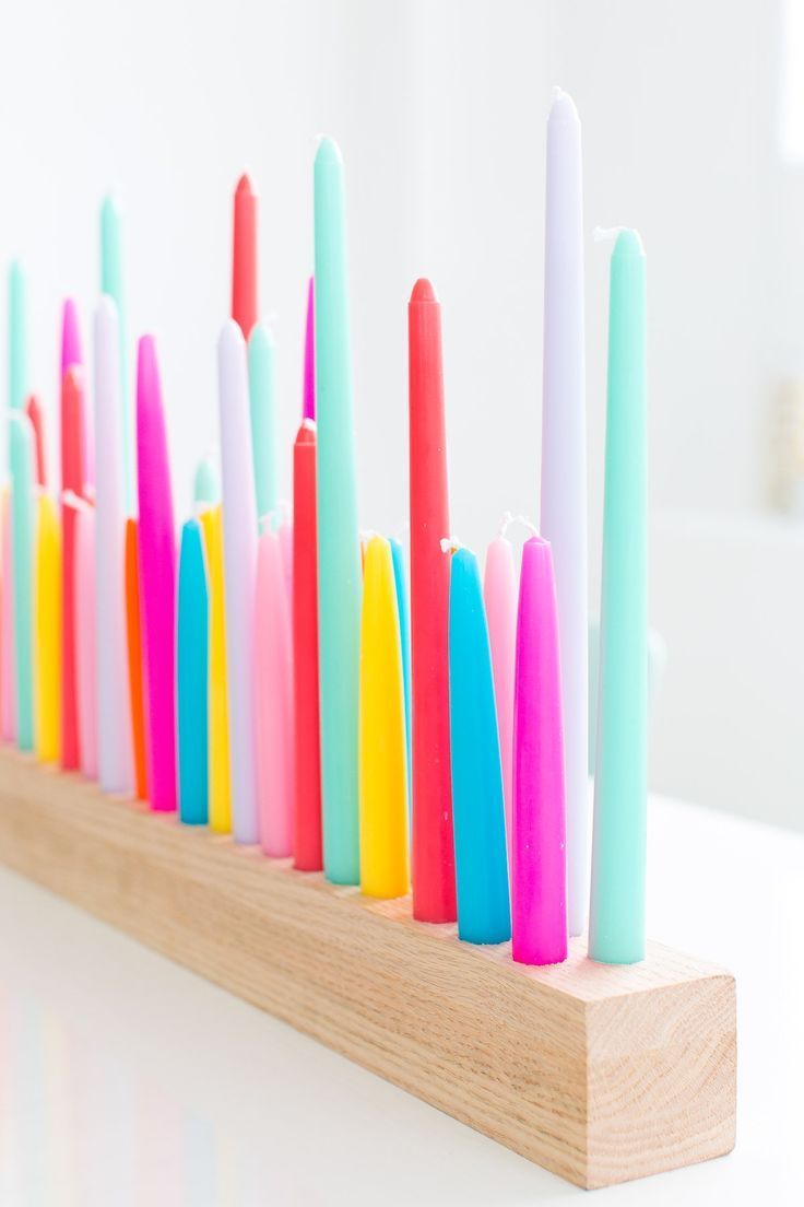 Rainbow DIY Taper Candle Holder - Rainbow DIY Taper Candle Holder -   18 diy Candles holders ideas