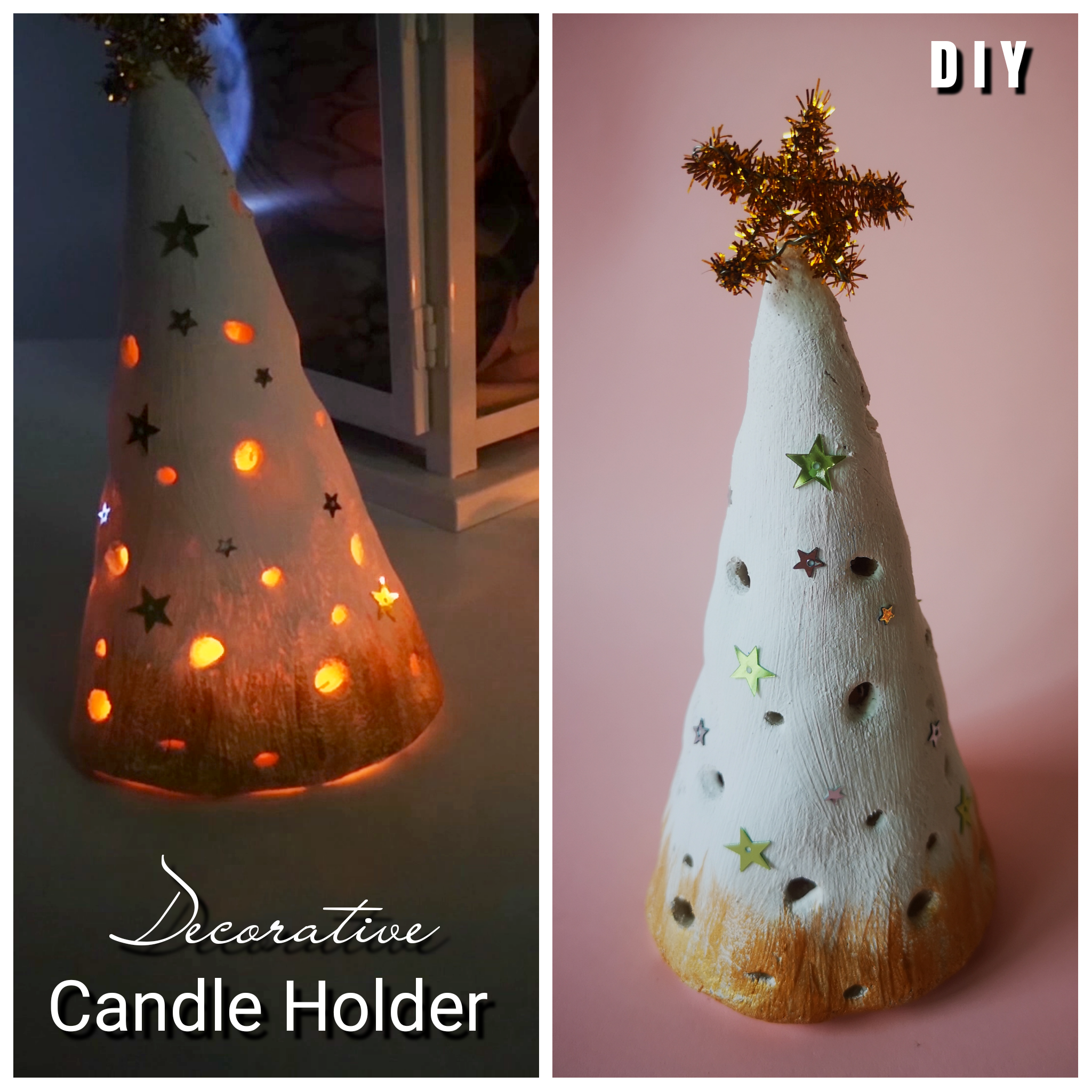 DIY Decorative Candle Holder with Salt Dough - DIY Decorative Candle Holder with Salt Dough -   18 diy Candles holders ideas