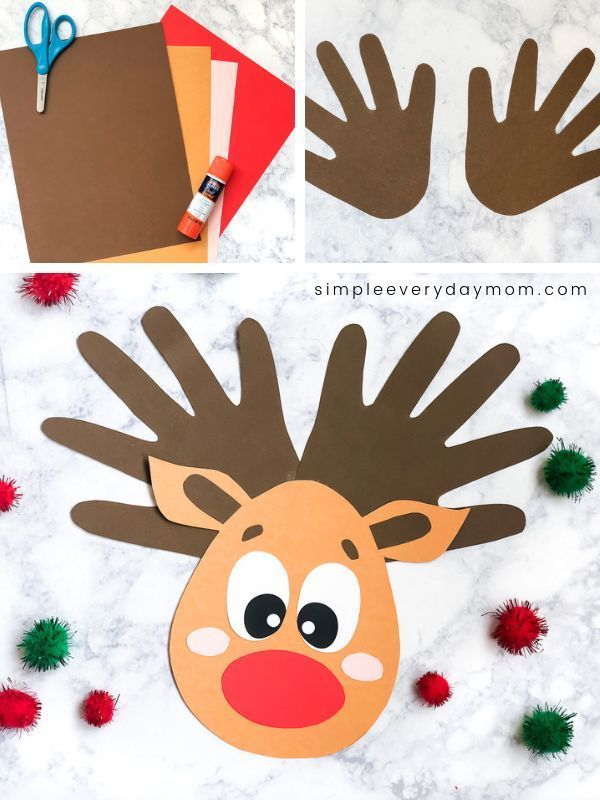 A Handprint Reindeer Craft For Kids - A Handprint Reindeer Craft For Kids -   18 diy Christmas children ideas