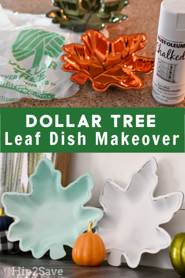 Spray Paint + Dollar Tree Plastic Leaf Dishes = Festive Fall Decor - Spray Paint + Dollar Tree Plastic Leaf Dishes = Festive Fall Decor -   18 diy Dollar Tree fall ideas