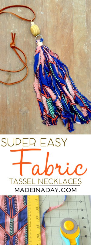 DIY Fabric Tassel Necklaces - DIY Fabric Tassel Necklaces -   18 diy Easy jewelry ideas