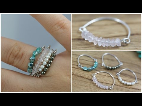 DIY Bead & Wire Stacked Rings: Jewelry Tutorial - DIY Bead & Wire Stacked Rings: Jewelry Tutorial -   18 diy Easy jewelry ideas