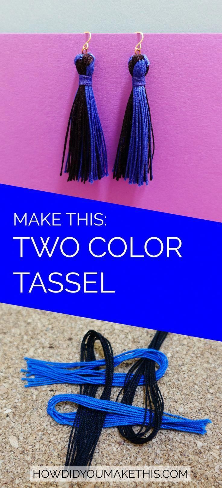Two-Color Tassel Earrings - How Did You Make This? | Luxe DIY - Two-Color Tassel Earrings - How Did You Make This? | Luxe DIY -   18 diy Easy jewelry ideas
