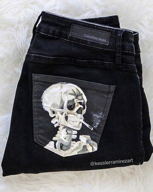 How to Paint On Jeans (5 steps with pictures) | Kessler Ramirez Art & Travel - How to Paint On Jeans (5 steps with pictures) | Kessler Ramirez Art & Travel -   18 diy Fashion art ideas