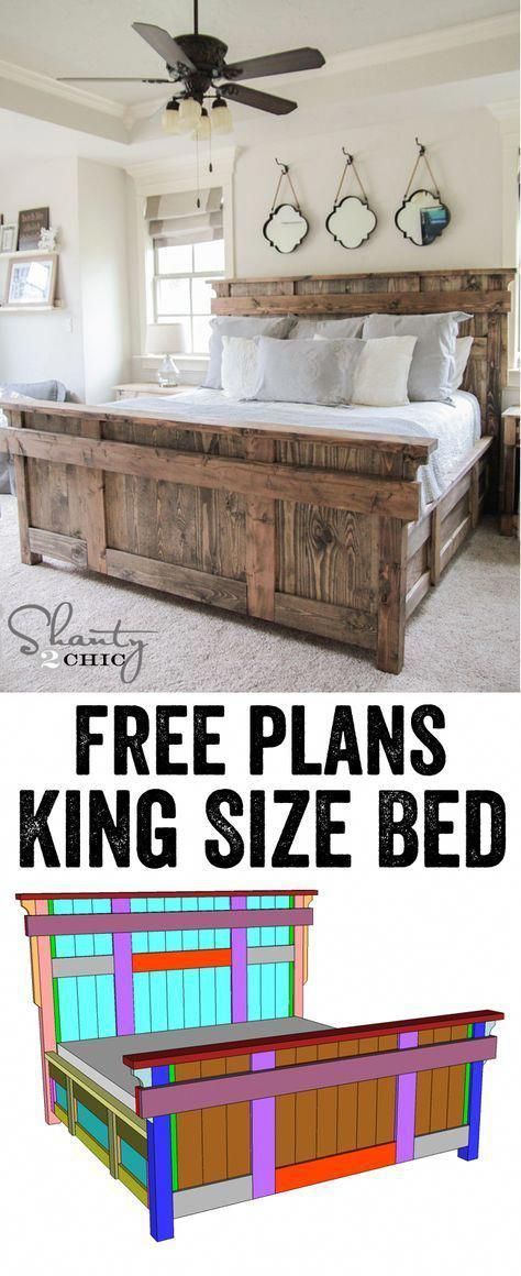 DIY King Size Bed Free Plans - DIY King Size Bed Free Plans -   18 diy Furniture beds ideas