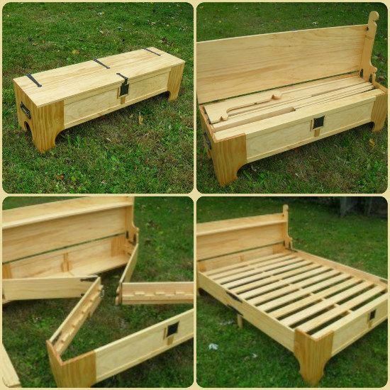 How To Make a DIY Bench That Folds Into A Bed (Perfect Space and... - How To Make a DIY Bench That Folds Into A Bed (Perfect Space and... -   18 diy Furniture beds ideas