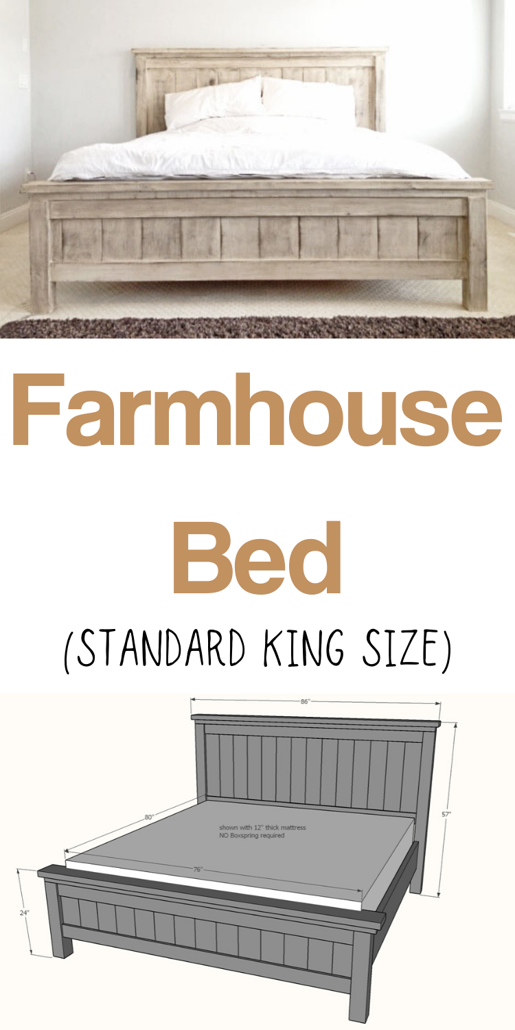 Farmhouse Bed - Standard King Size | Ana White - Farmhouse Bed - Standard King Size | Ana White -   18 diy Furniture beds ideas