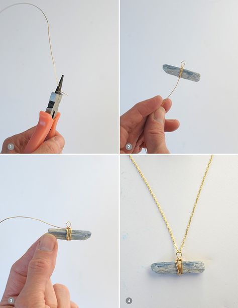 DIY Wire Wrapped Stone Pendant - DIY Wire Wrapped Stone Pendant -   18 diy Jewelry pendants ideas