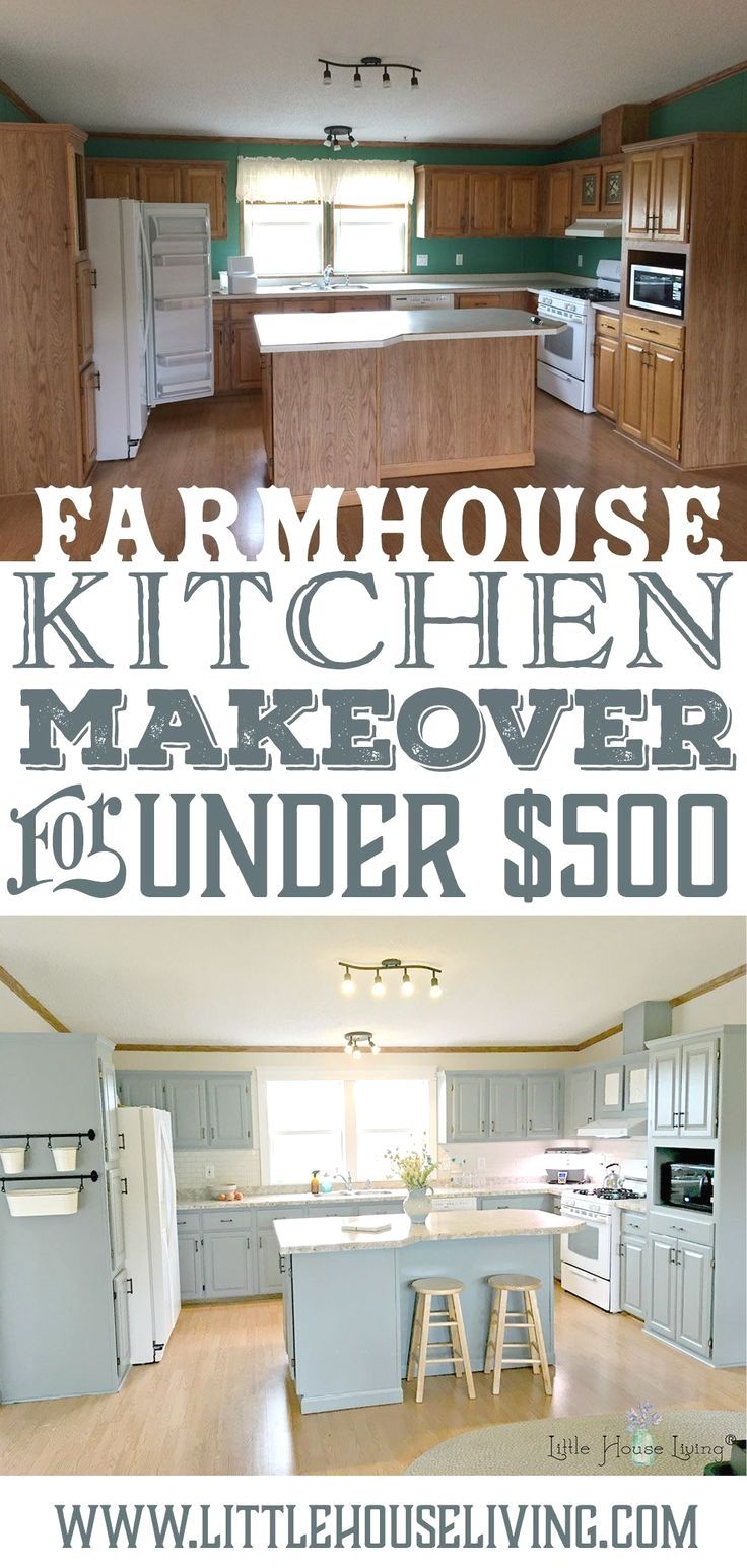 Farmhouse Style Kitchen Makeover for Under $500 - Farmhouse Style Kitchen Makeover for Under $500 -   18 diy Kitchen farmhouse ideas