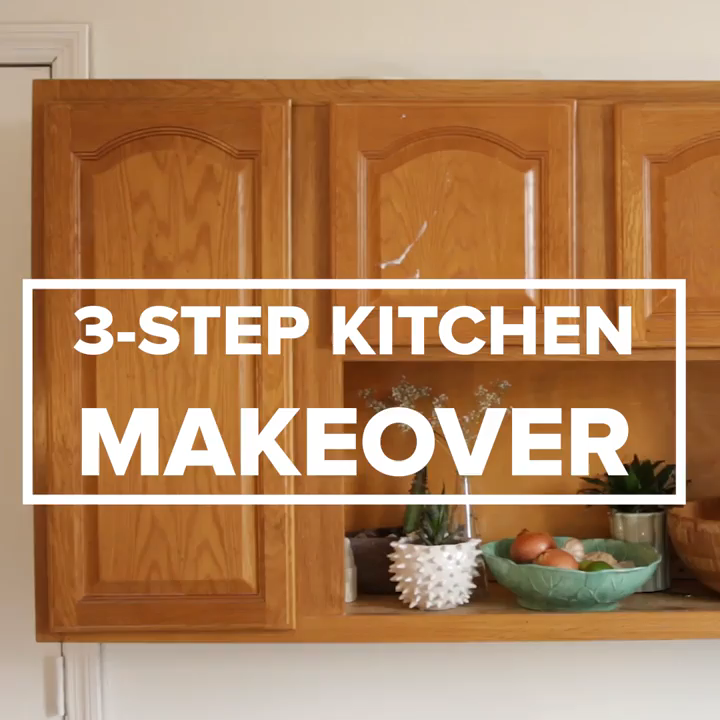 3-Step Kitchen Cabinet Makeover - 3-Step Kitchen Cabinet Makeover -   18 diy Kitchen farmhouse ideas