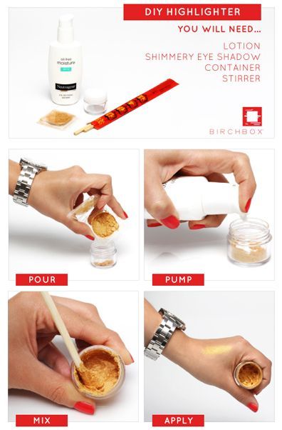 Beauty How-To: DIY Your Own Highlighter (From Eye Shadow!) - Beauty How-To: DIY Your Own Highlighter (From Eye Shadow!) -   18 diy Makeup highlighter ideas
