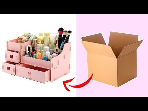 DIY Organizer| DIY Makeup Storage and Organization From Cardboard - DIY Organizer| DIY Makeup Storage and Organization From Cardboard -   18 diy Makeup organization ideas