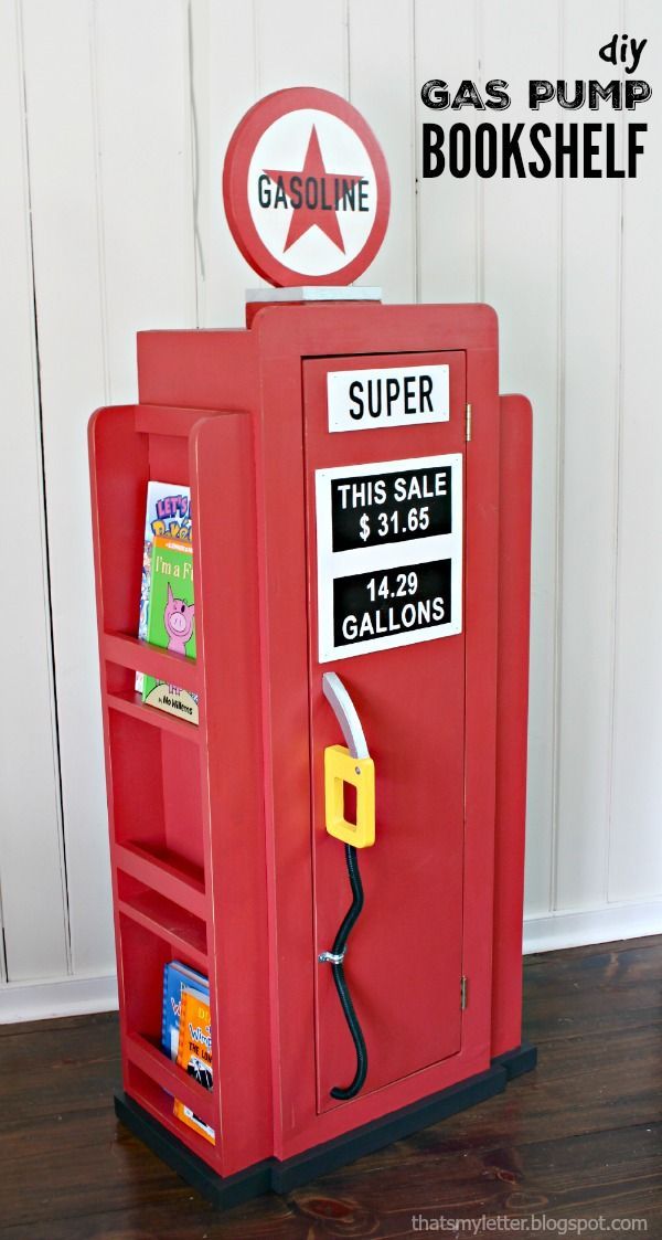 HOW TO: Build a Vintage Gas Pump Cabinet with Side Bookshelves - HOW TO: Build a Vintage Gas Pump Cabinet with Side Bookshelves -   18 diy Muebles infantiles ideas