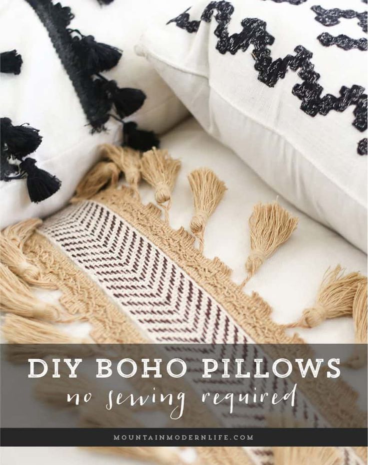 No-Sew DIY Boho Pillows - No-Sew DIY Boho Pillows -   18 diy Pillows boho ideas