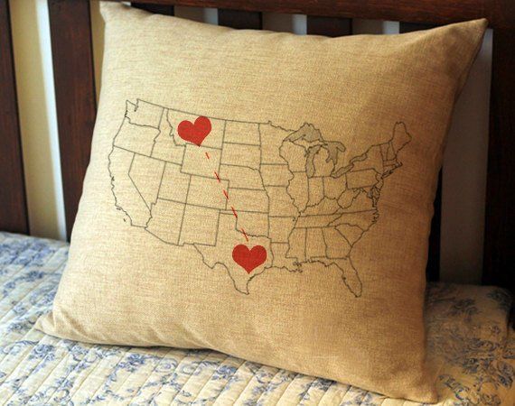 Personalized Pillow Heart Map Cushion Covers Long Distance Relationship Boyfriend Gifts Girlfriend Gift Wedding Gift Bridesmaid Gift for Her - Personalized Pillow Heart Map Cushion Covers Long Distance Relationship Boyfriend Gifts Girlfriend Gift Wedding Gift Bridesmaid Gift for Her -   18 diy Pillows for boyfriend ideas