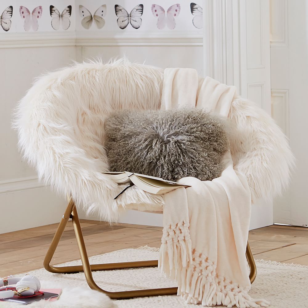 Himalayan Ivory Faux-Fur Hang-A-Round Chair - Furniture - Lounge + Accent Chairs - Pottery Barn Teen - Himalayan Ivory Faux-Fur Hang-A-Round Chair - Furniture - Lounge + Accent Chairs - Pottery Barn Teen -   18 diy Room chair ideas