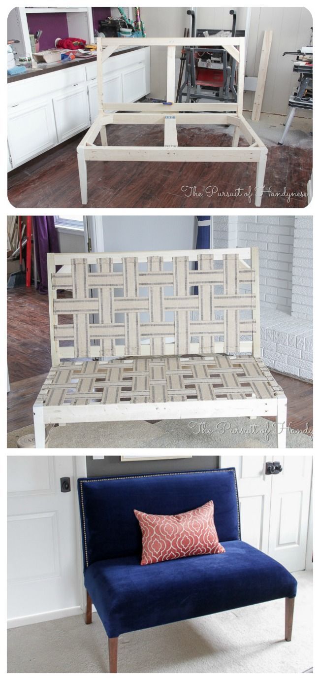 Diy Upholstered Settee - Diy Upholstered Settee -   18 diy Room chair ideas