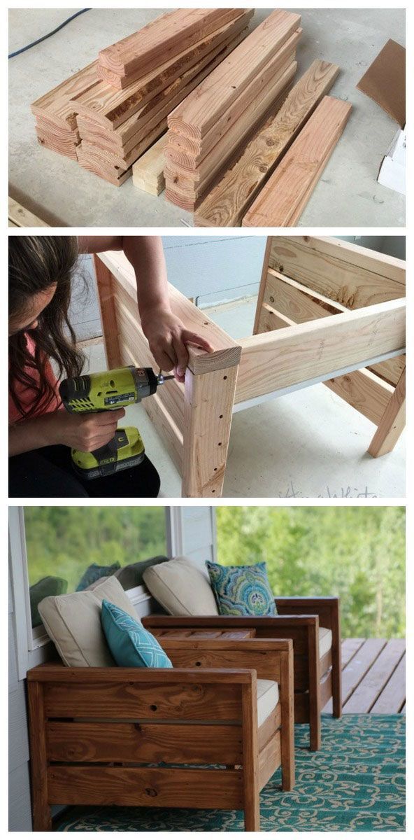 Modern Outdoor Chair from 2x4s and 2x6s - Modern Outdoor Chair from 2x4s and 2x6s -   18 diy Room chair ideas