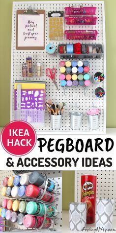 DIY Pegboard for Craft Room with Dollarstore accessories - IKEA HACK - DIY Pegboard for Craft Room with Dollarstore accessories - IKEA HACK -   18 diy Room organizers ideas