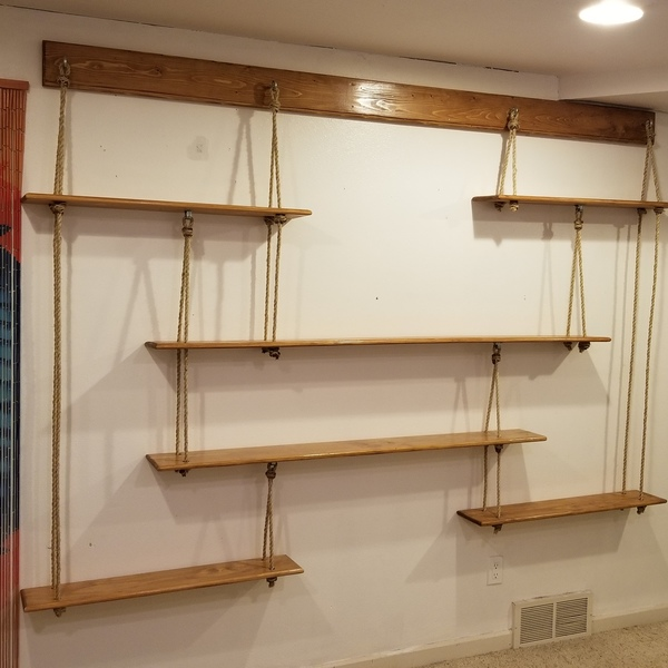RYOBI NATION - Hanging Rope Shelves - RYOBI NATION - Hanging Rope Shelves -   18 diy Shelves ideas