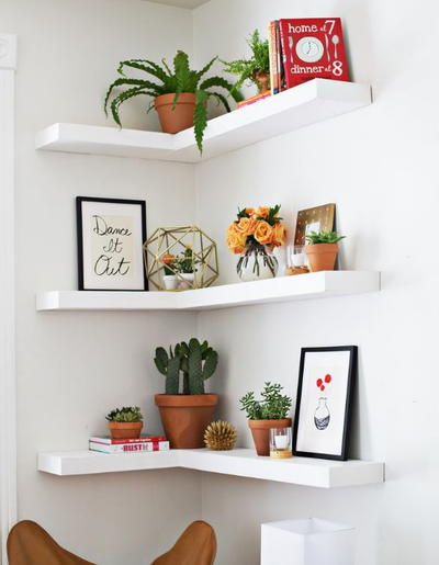 Amazing DIY Floating Corner Shelves - Amazing DIY Floating Corner Shelves -   18 diy Shelves ideas