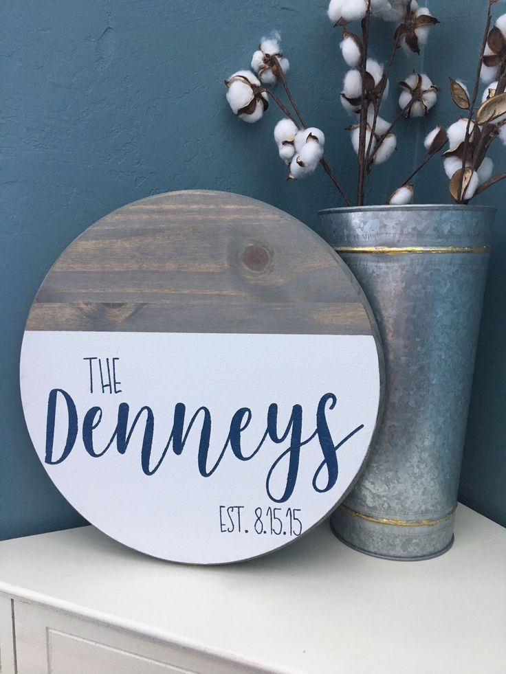 Personalized Wooden Sign| Round Wood Sign | Last Name Sign | Wedding Gift | Personalized Wedding Gif - Personalized Wooden Sign| Round Wood Sign | Last Name Sign | Wedding Gift | Personalized Wedding Gif -   18 diy Wedding gifts ideas