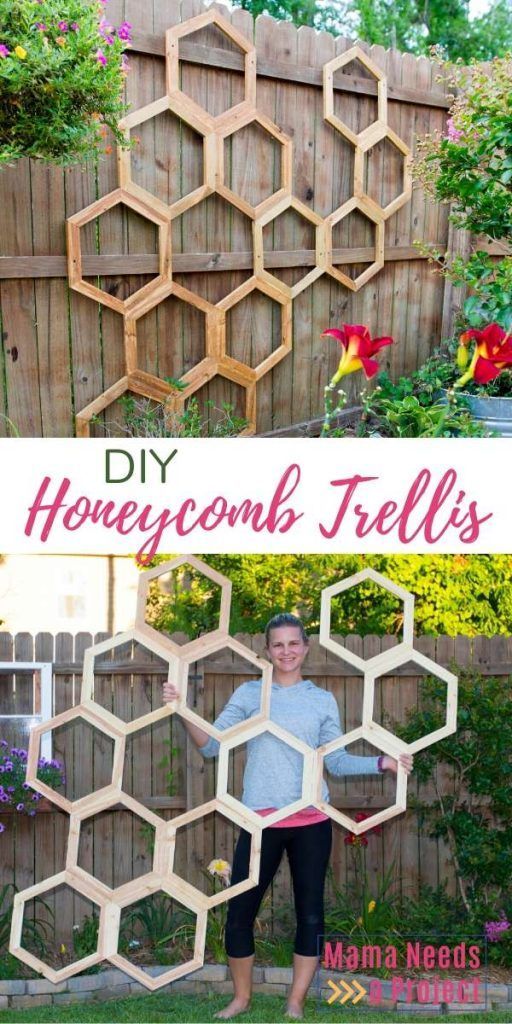 Honeycomb Garden Trellis | DIY Garden Trellis Tutorial (with video!) | Mama Needs a Project - Honeycomb Garden Trellis | DIY Garden Trellis Tutorial (with video!) | Mama Needs a Project -   18 diy Wood garden ideas