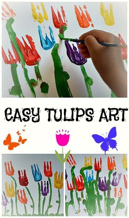 Spring Art :Tulip Painting - Spring Art :Tulip Painting -   18 fitness Art for preschool ideas