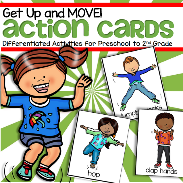 Actions Cards Set - Activities for Preschool to 2nd Grade - Get Up and MOVE! - Actions Cards Set - Activities for Preschool to 2nd Grade - Get Up and MOVE! -   18 fitness Art for preschool ideas