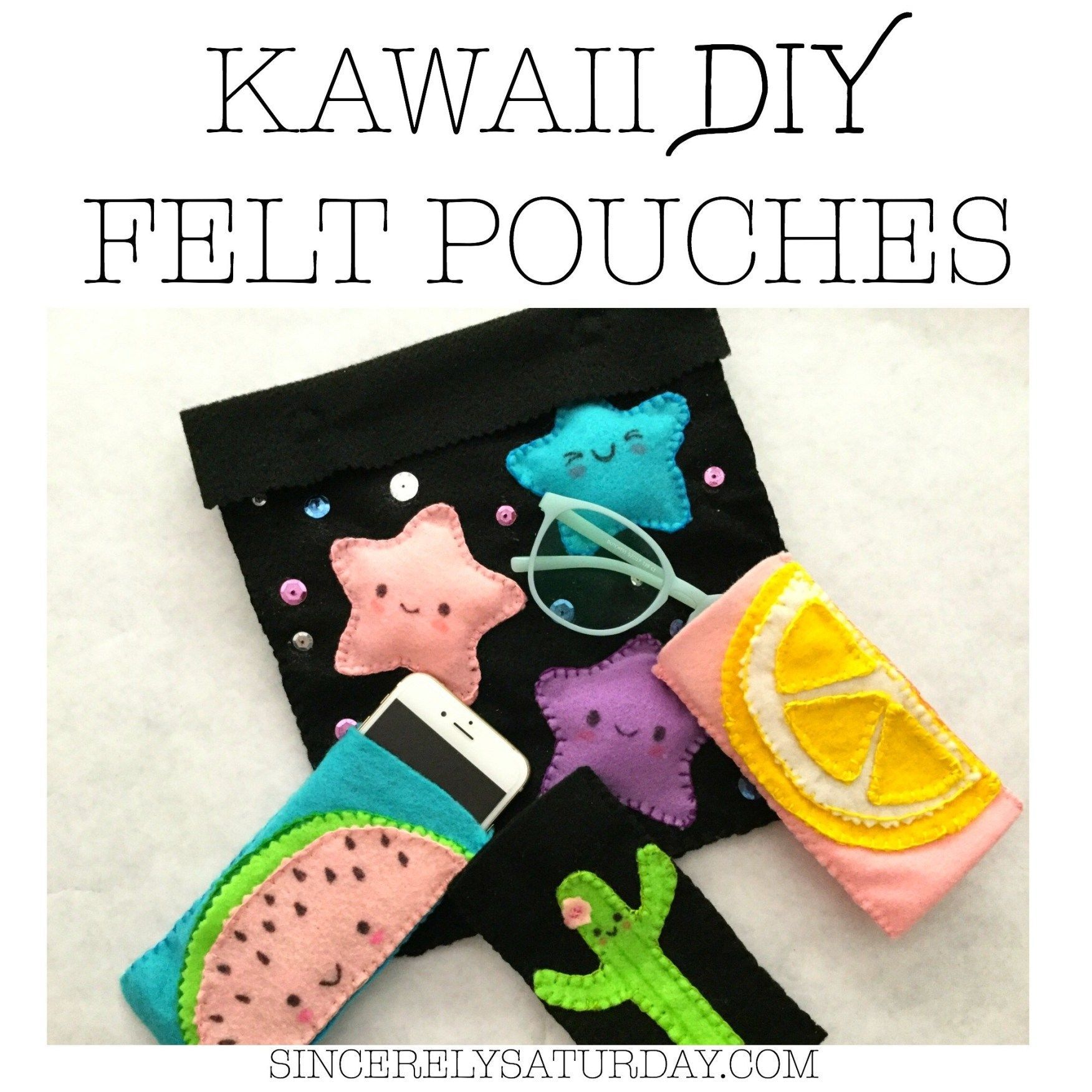KAWAII DIY FELT POUCHES- Cute, fun and easy | Sincerely Saturday - KAWAII DIY FELT POUCHES- Cute, fun and easy | Sincerely Saturday -   18 kawaii diy Clothes ideas