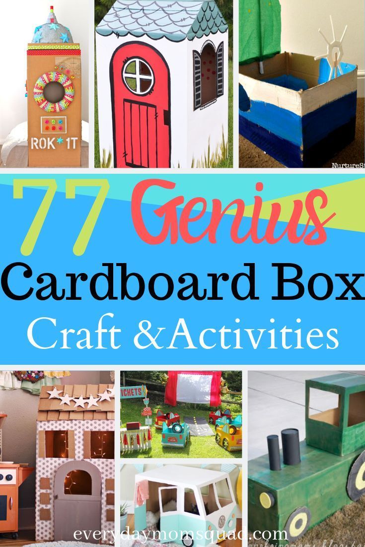 77 Totally Awesome Cardboard Box Crafts and Activities That Will Keep Your Kids Busy - The Everyday Mom Squad - 77 Totally Awesome Cardboard Box Crafts and Activities That Will Keep Your Kids Busy - The Everyday Mom Squad -   19 diy Box house ideas
