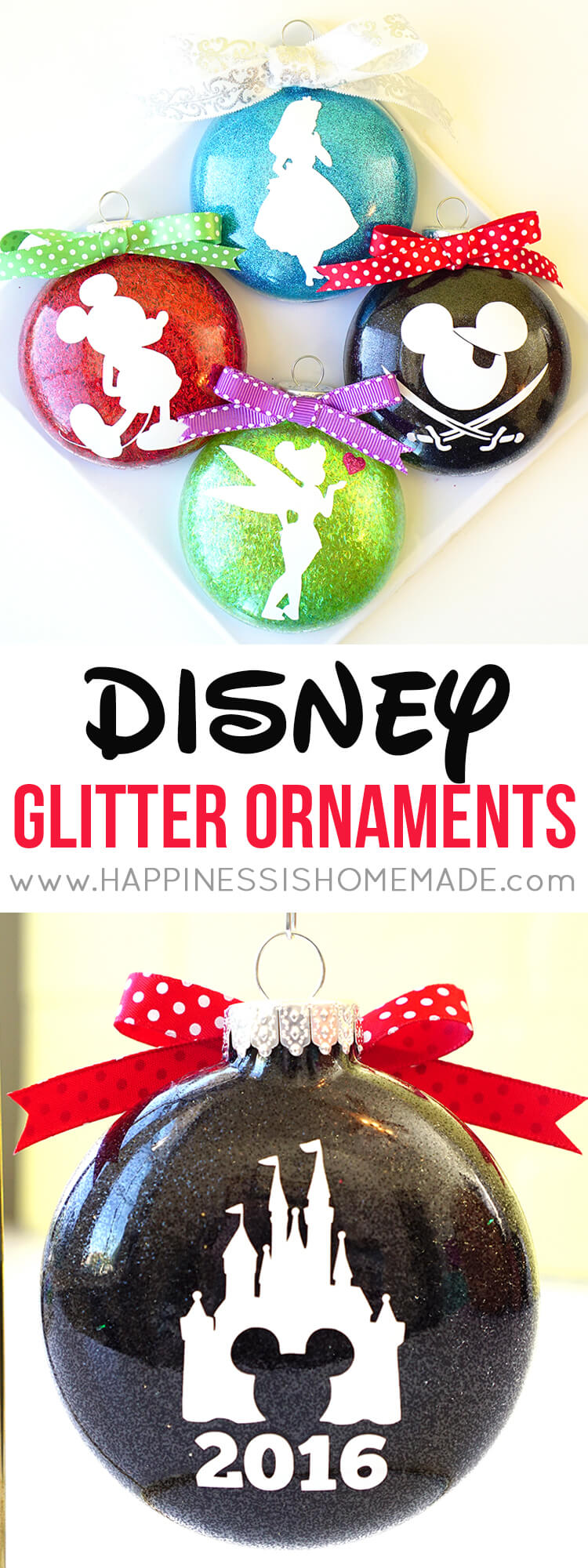 Disney Glitter Christmas Ornaments - Disney Glitter Christmas Ornaments -   19 diy Christmas esferas ideas