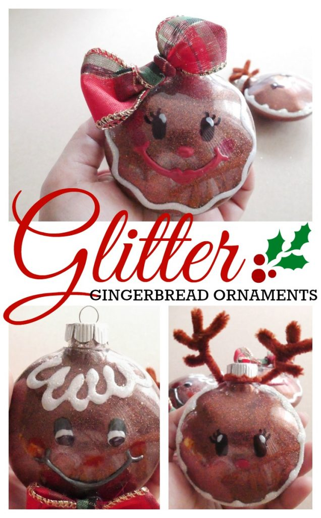 Glitter Gingerbread Ornaments - Clear Plastic Ornament Makeover - Glitter Gingerbread Ornaments - Clear Plastic Ornament Makeover -   19 diy Christmas esferas ideas