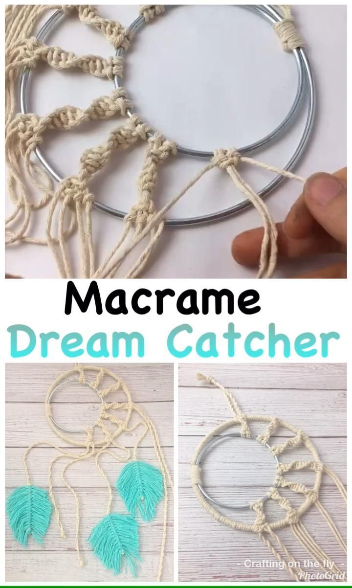 Macrame Dream Catcher Wall Hanging Tutorial- Crafting on the Fly - Macrame Dream Catcher Wall Hanging Tutorial- Crafting on the Fly -   19 diy Dream Catcher crochet ideas