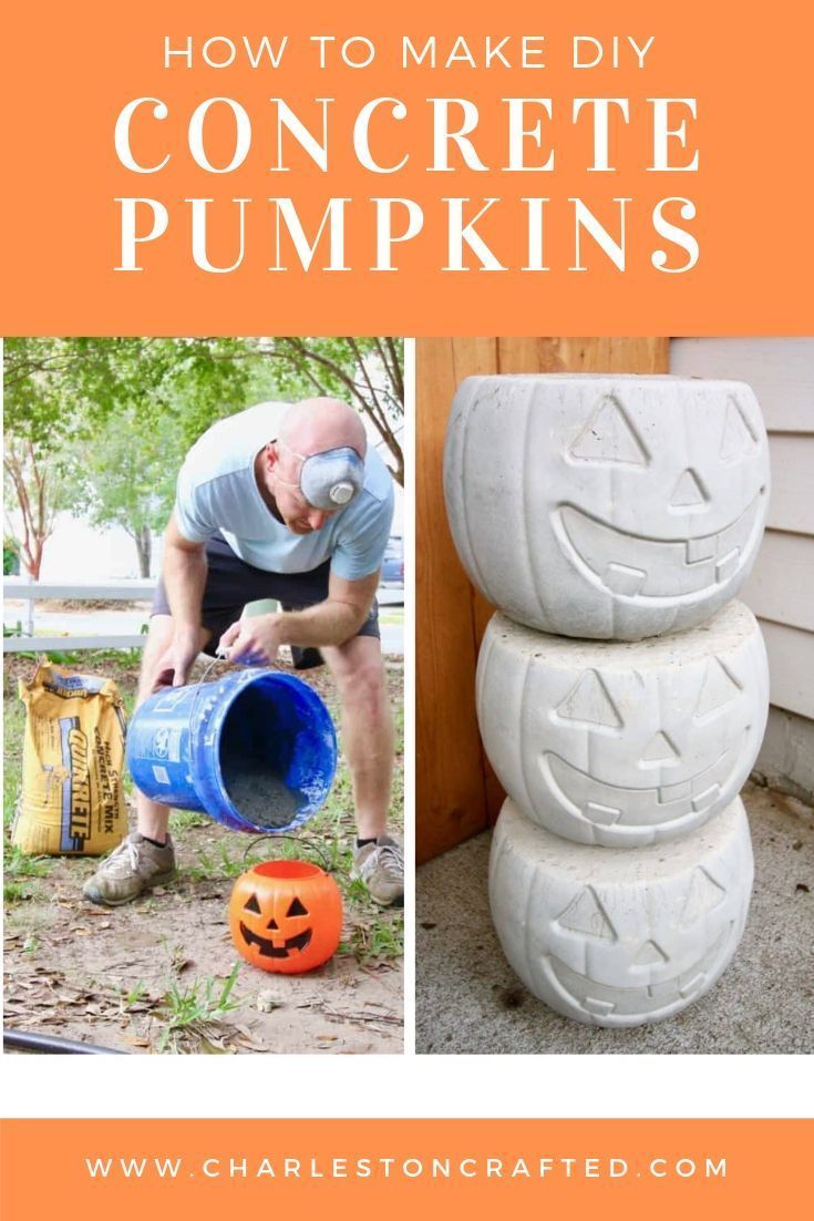 How to Make DIY Concrete Pumpkins - How to Make DIY Concrete Pumpkins -   19 diy Home Decor halloween ideas
