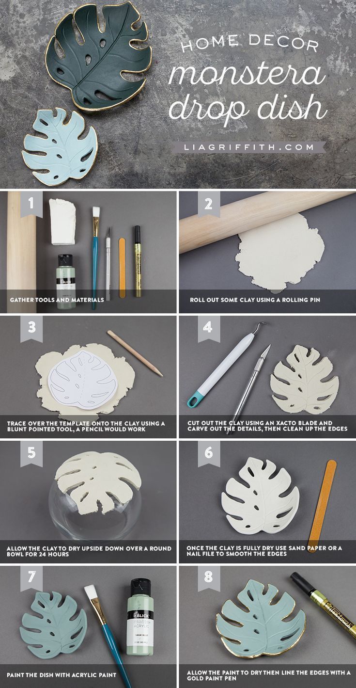 Make a simple DIY monstera drop dish for your home - Make a simple DIY monstera drop dish for your home -   19 diy Ideen einfach ideas