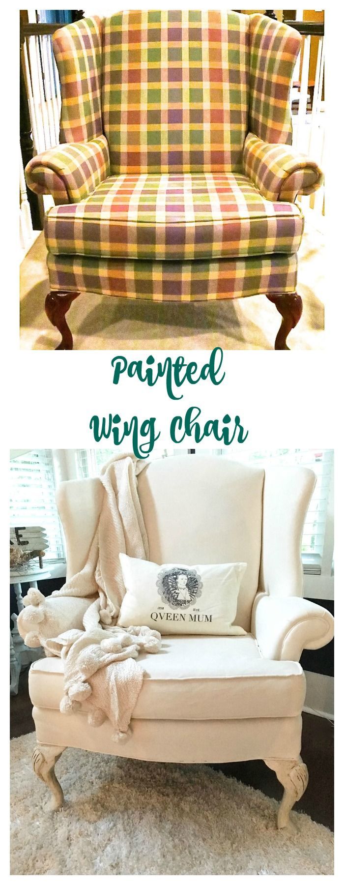 Painted Wing Chair...it worked! - 2 Bees in a Pod - Painted Wing Chair...it worked! - 2 Bees in a Pod -   19 diy Pillows chair ideas