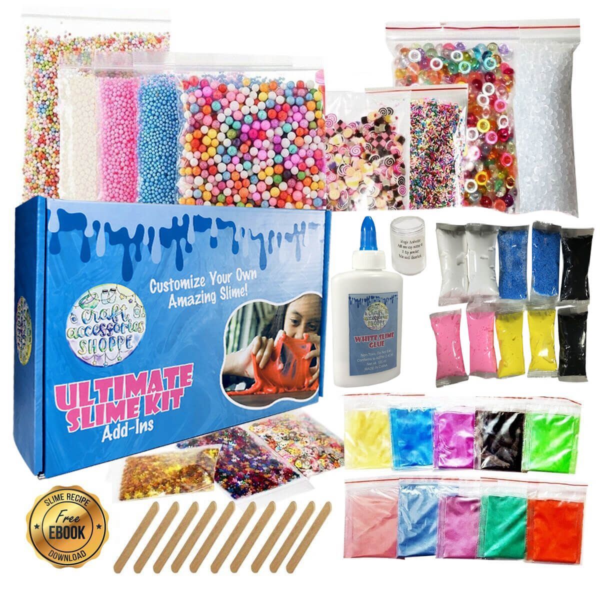 Craft Accessories Shoppe - Ultimate Slime Kit for Girls and Boys | Slime Kit with Slime Supplies | Complete DIY Slime Making Kit | Includes Slime Ingredients, 10 Colors, 8 Different Add-Ins | Colorful Slime Kits for Family Fun - Walmart.com - Craft Accessories Shoppe - Ultimate Slime Kit for Girls and Boys | Slime Kit with Slime Supplies | Complete DIY Slime Making Kit | Includes Slime Ingredients, 10 Colors, 8 Different Add-Ins | Colorful Slime Kits for Family Fun - Walmart.com -   19 diy Slime add ins ideas