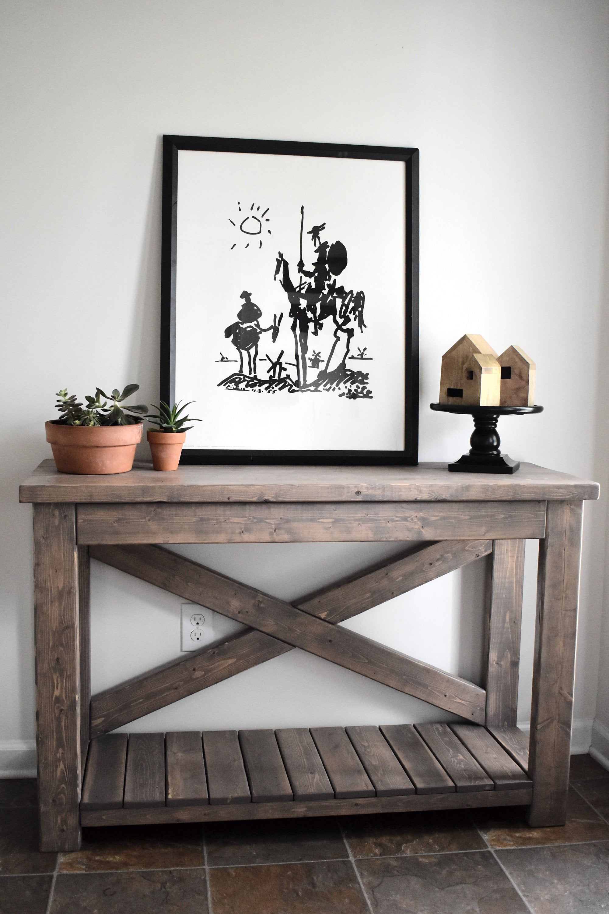 Handcrafted Wood Rustic Console Table Modern Farmhouse - Handcrafted Wood Rustic Console Table Modern Farmhouse -   19 diy Table rustic ideas