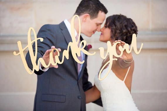 Thank You Sign Calligraphy Wedding Photo Props for DIY Wedding | Etsy - Thank You Sign Calligraphy Wedding Photo Props for DIY Wedding | Etsy -   19 diy Wedding photography ideas