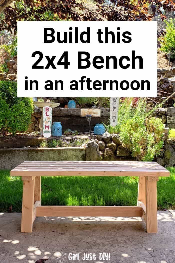 Modern 2x4 Bench - DIY Tutorial - Girl, Just DIY! - Modern 2x4 Bench - DIY Tutorial - Girl, Just DIY! -   19 diy Wood bench ideas